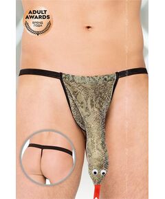 Стринги мужские "Змейка" Softline Collection, зеленый S/L 