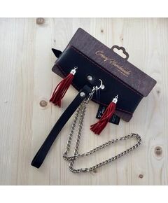 Высокий ошеиник из натуральной кожи с кисточками 