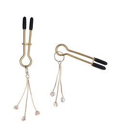 Зажимы на соски золотого цвета с "бриллиантиками" 