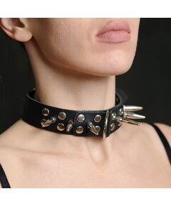 Ошейник с шипами и поводком 