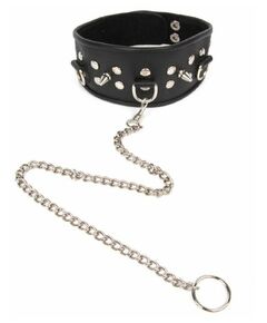 Notabu Ошейник с шипами и поводком-цепочкой 