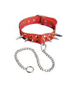 Ошейник с шипами и поводком 