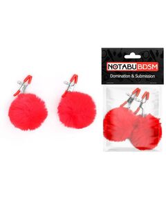 Зажимы для сосков с красным пушком 