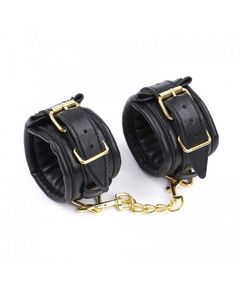Мягкие наручники с позолоченной фурнитурой 