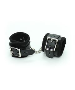 Наручники из искусственной кожи с мягкой тканевой покладкой 