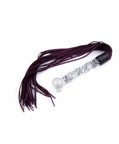Замшевая плеть фиолетовая с прозрачной ручкой 68.5 см 
