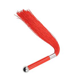 Флоггер с силиконовыми нитями и тяжелой рукоятью 