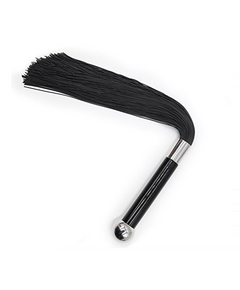 Флоггер с силиконовыми нитями и тяжелой рукоятью 