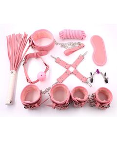 БДСМ набор 10 предметов, розовый с мехом 