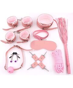 БДСМ набор 10 предметов, розовый с мехом 