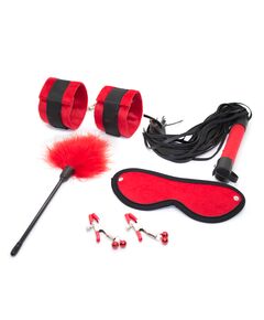 БДСМ набор черно-красный, 5 предметов 