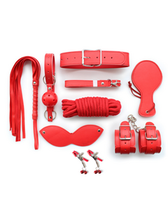 БДСМ набор 8 предметов красный 