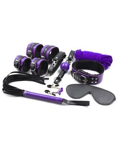 БДСМ набор 8 предметов, черно-фиолетовый 