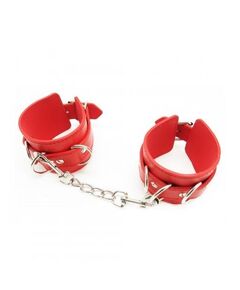 Наручники красные из искусственной кожи 
