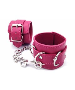 Наручники розовые из искусственной кожи 