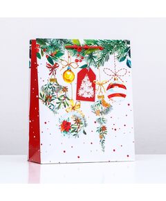 Пакет подарочный "Ёлка с украшениями ", 26 х 32х 12 см 