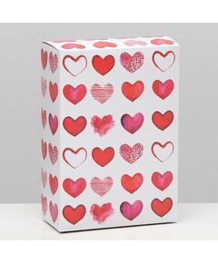 Коробка складная «Сердечки», 16 × 23 × 7,5 см 