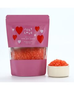Соль для ванны, 330 г, аромат клубничной любви, ЧИСТОЕ СЧАСТЬЕ 