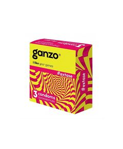 Презервативы анатомические точечно-ребристые Ganzo Extase, 3 шт 
