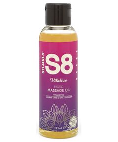 Массажное масло S8 Massage Oil Vitalize c ароматом лайма и имбиря - 125 мл 