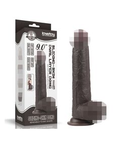 Фаллоимитатор Sliding-Skin с подвижной кожей афро 22,8 