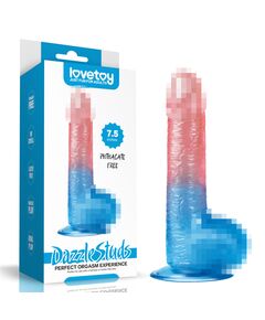 Фаллоимитатор DazzlesStuds 7.5 сине-розовый 