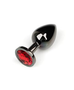 Анальная пробка с красным кристаллом, M 