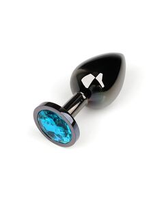 Анальная пробка с голубым кристаллом, M 