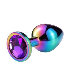 Анальная пробка с фиолетовым кристаллом L 