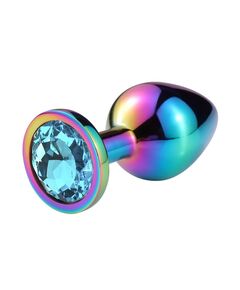 Анальная пробка с голубым кристаллом L 