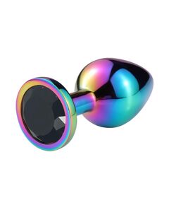 Анальная пробка с черным кристаллом, S 