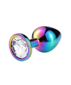 Анальная пробка с прозрачным кристаллом, М 