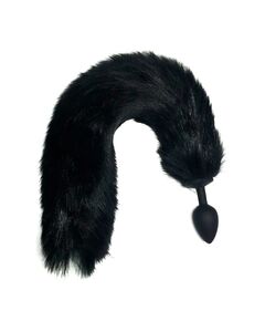 Анальная пробка с чёрным хвостом, S 