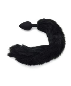 Анальная пробка с чёрным хвостом, M 