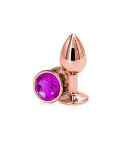 Анальная пробка с фиолетовым кристаллом, L 