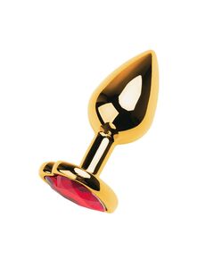 Анальная пробка с красным кристаллом, сердце, S 