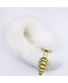 Белый хвост 40см с золотой рельефной пробкой 2,7см 