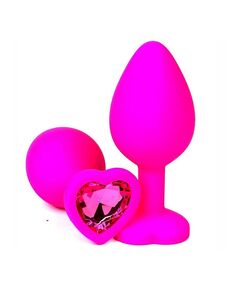 Анальная пробка розовый силикон розовая страза 7см/2,8см 