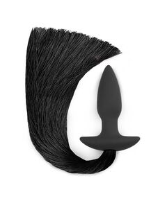 Анальная пробка с конским черным хвостом, M 