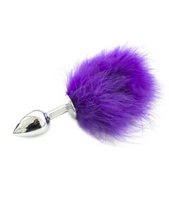 Анальный хвостик "Лисий" фиолетового цвета 3.4см 