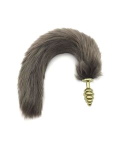 Серый хвост 40см с золотой рельефной пробкой 2,7см 