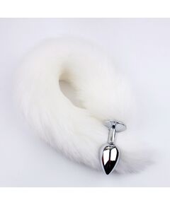 Белый хвост 40см с серебряной пробкой 2,7см 