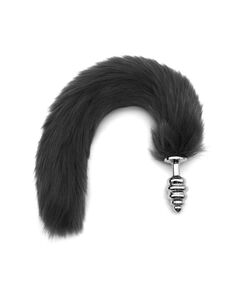 Черный хвост 40см с серебряной рельефной пробкой 2,7см 