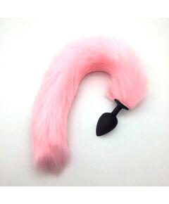 Розовый хвост 80см с черной пробкой 4,2 см 