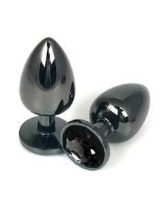 Анальная страза темный метал черная страза 9см/4,2см 