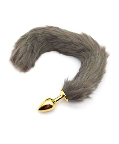 Серый хвост 40см с золотой пробкой 2,7см 