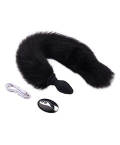 Анальных хвостик с вибрацией и пультом Д/У, 7,5 см, "M" 