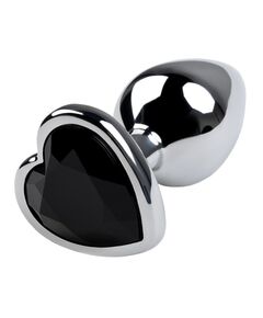 Анальная страза серебро метал черная страза 8,3см/3,3см 