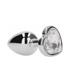 Анальная страза серебро метал прозрачная страза 8,3см/3,3см 