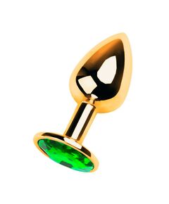 Анальная пробка с зеленым кристаллом, S 